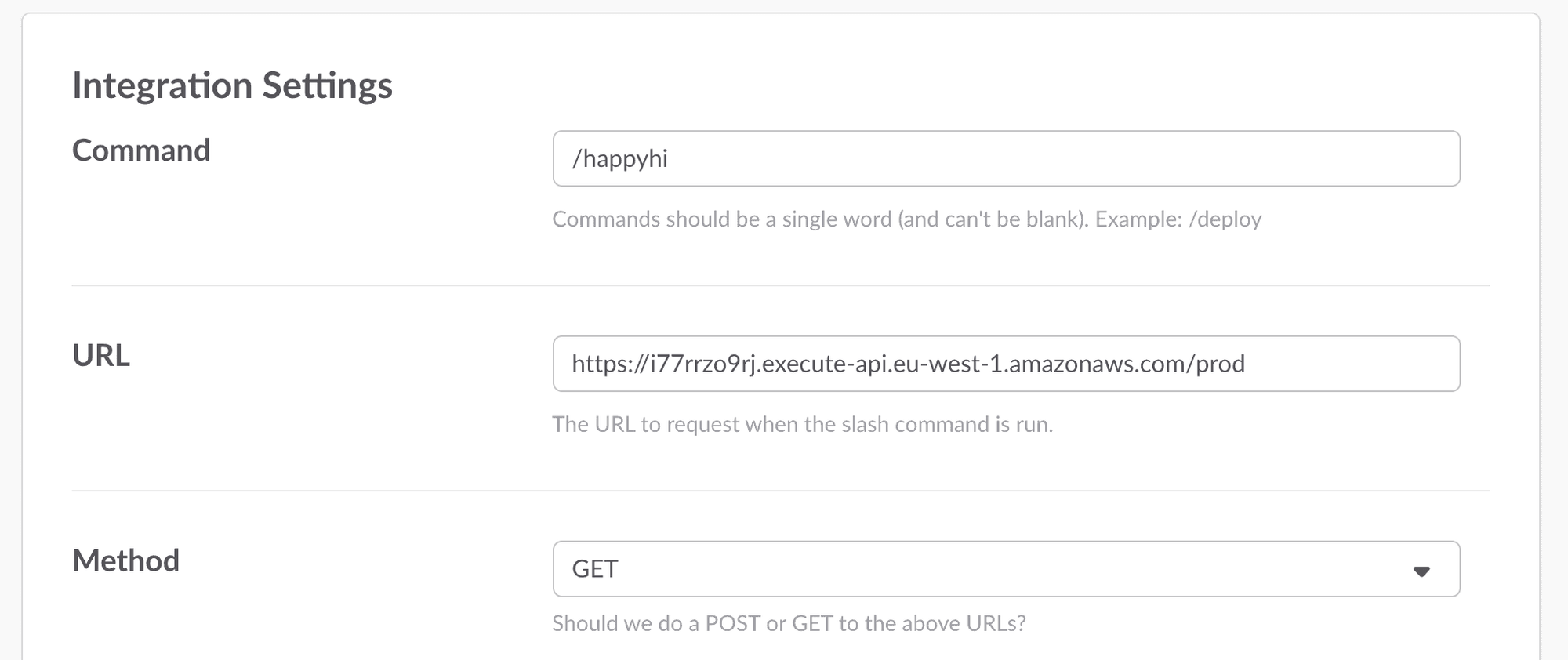 Launch Go in AWS Lambda - Slack Slash Command - Happy Team - Happy Team